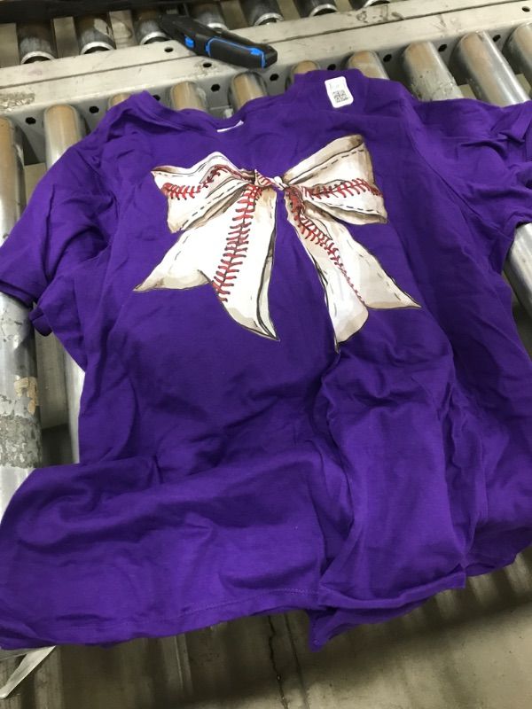 Photo 1 of Baseball Mom Coquette Bow Mothers Day Baseball Mama T-Shirt, XL