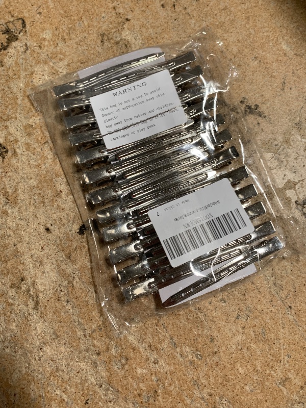 Photo 1 of 24 Packs Duck Bill Clips, Bantoye 3.5 Inches Rustproof Metal Alligator Curl Clips with Holes for Hair Styling, Hair Coloring, Silver