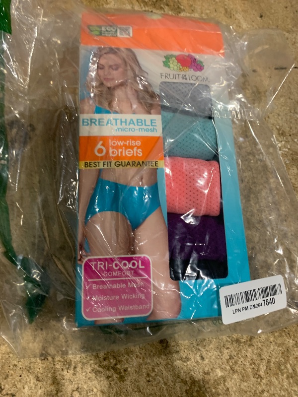Photo 1 of Fruit Of The Loom Womens Breathable Underwear, Moisture Wicking Keeps You Cool & Comfortable, Available In Plus Size Briefs, Micro Mesh - Low Rise Brief - 6 Pack - Colors May Vary, 10 US