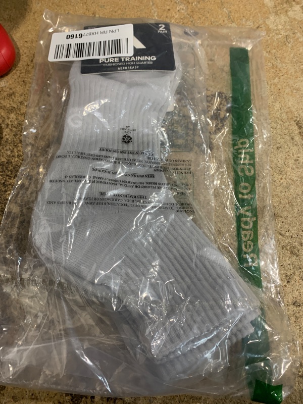 Photo 1 of adidas Pure Training High Quarter Sports Performance Socks (2-Pair)