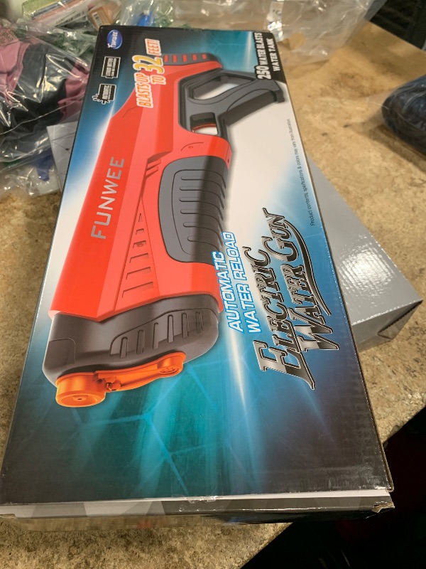 Photo 1 of Funwee Electric Water Guns for Adults & Kids, Automatic Water Reload & Shooting Over 250 Blasts Water Blaster Squirt Guns Up to 32 FT Long Range, Summer Beach Pool Backyard Outdoor Toys (Red)