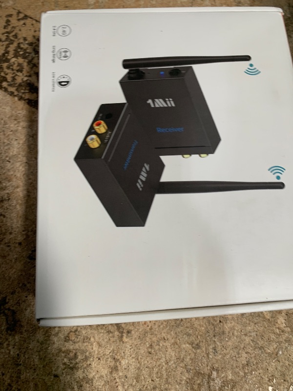Photo 1 of 1Mii 2.4Ghz Wireless Audio Transmitter Receiver for TV, 320ft Long Range 20ms Low Delay 192kHz/24bit HiFi Audio, Wireless Adapter Kit for Subwoofer/Powered Speaker/Stereo/Soundbar, RCA(3.5mm)Out/input