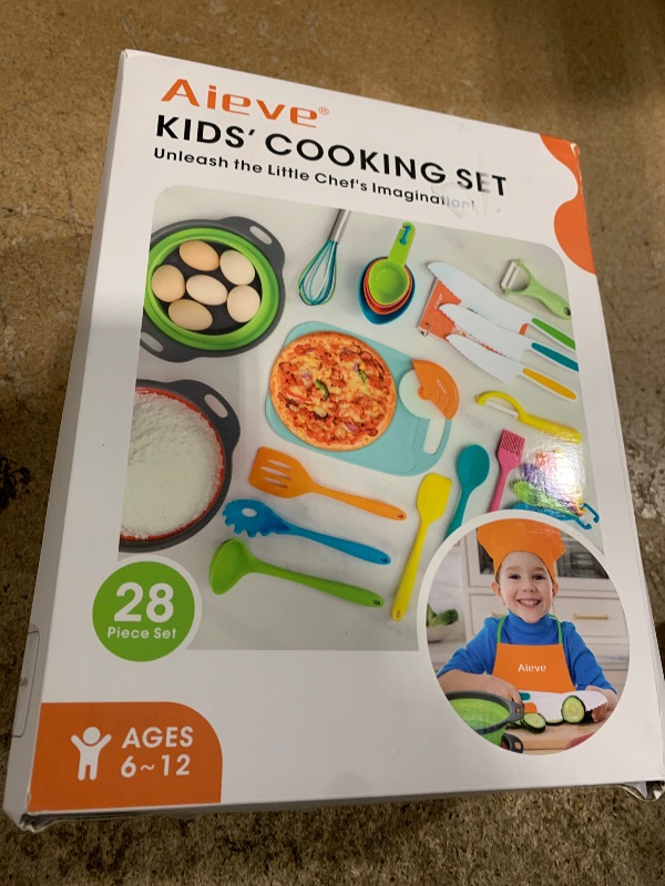 Photo 1 of Aieve Kids Cooking Sets Utensils, 28 Pcs Kids Baking Set Including kids knife Set for Real Cooking with Kitchen Tool Guide Recipes