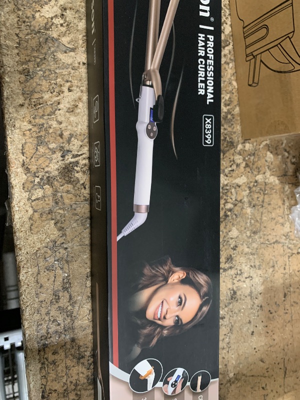 Photo 1 of 3/4 Inch Curling Iron Professional, Ceramic Tourmaline Curl Wand Barrel, Hair Curler Iron for Short Hair,Glove Include, Glove Include, Gold