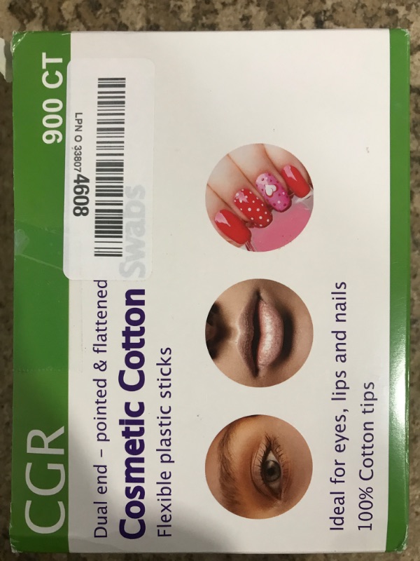 Photo 1 of 900pcs CGR Precision Cotton Swabs with Pointed and Flattened Tip Cosmetic Makeup Applicator(3x300pcs in bags)