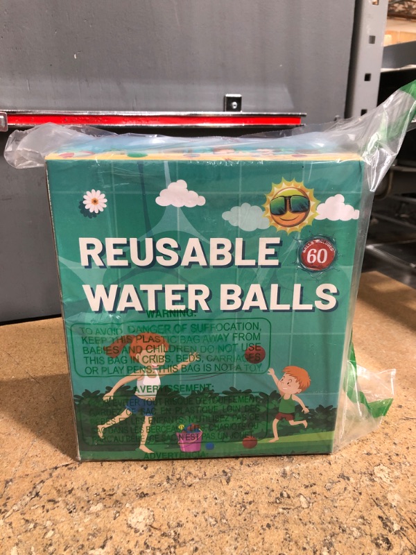 Photo 1 of 60 Pcs Reusable Water Balls, Reusable Water Balloons for Outdoor Toys and Games, Water Toys for Kids and Adults Boys and Girls - Summer Toys Ball for Pool and Backyard Fun