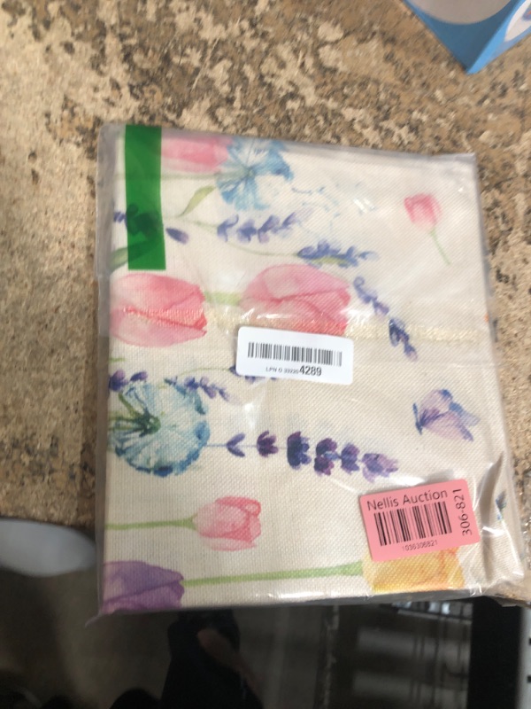 Photo 1 of Artoid Mode Lavender Tulip Spring Placemats for Dining Table, 12 x 18 Inch Summer Seasonal Holiday Decoration Rustic Vintage Washable Table Mats Set of 4