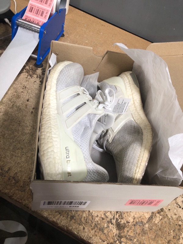 Photo 1 of **HEAVILY USED**DIRTY**
adidas Men's Ultraboost 1.0 Running Shoe, White/White/White, 12