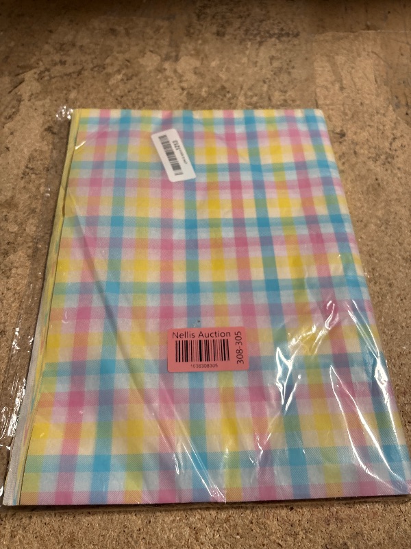 Photo 1 of 100 Sheets Spring Easter Tissue Paper Pastel Plaid Tissue Paper for Gift Bag Gift Wrapping Paper Colorful Checkered Tissue Paper for Wedding Birthday Baby Shower Bouquet Party Decor, 14 x 20 Inch