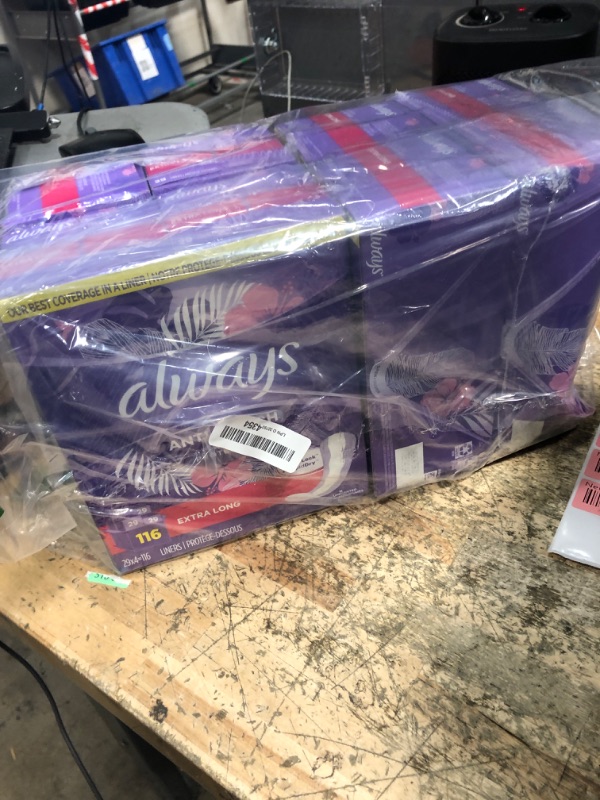 Photo 1 of Always Anti-Bunch Xtra Protection Daily Liners, Extra Long Length, Unscented, 116 Count x 2 (232 Count Total)