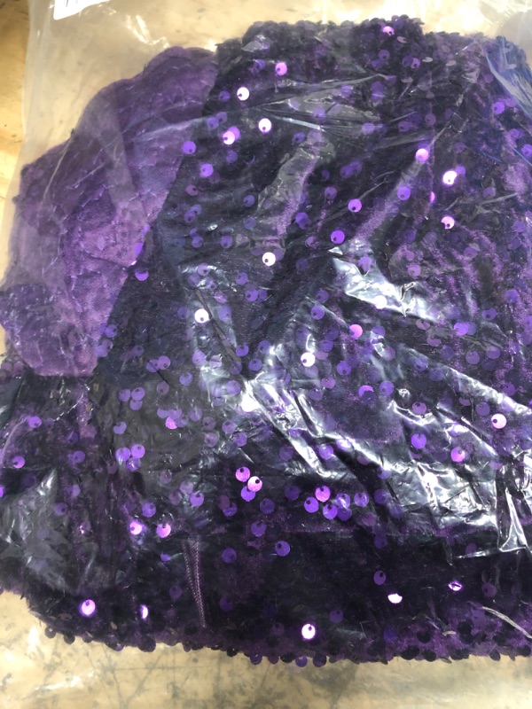 Photo 1 of Cololura Women Sexy Sequin One Shoulder Mermaid Formal Party Cocktail Gowns Bodycon Evening Maxi Dress Purple L