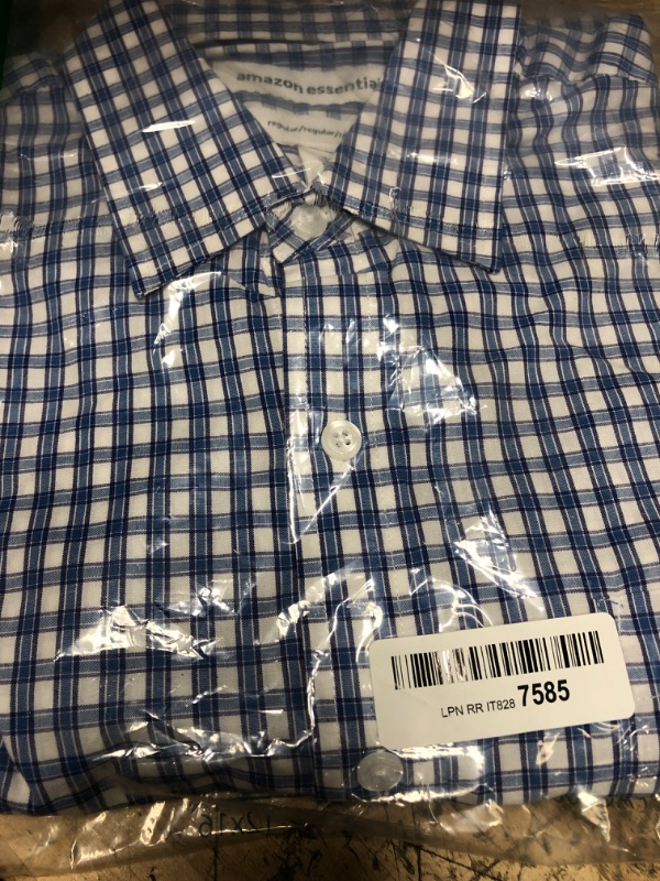 Photo 1 of Amazon Essentials Men's Regular-Fit Long-Sleeve Casual Poplin Shirt, French Blue, Medium