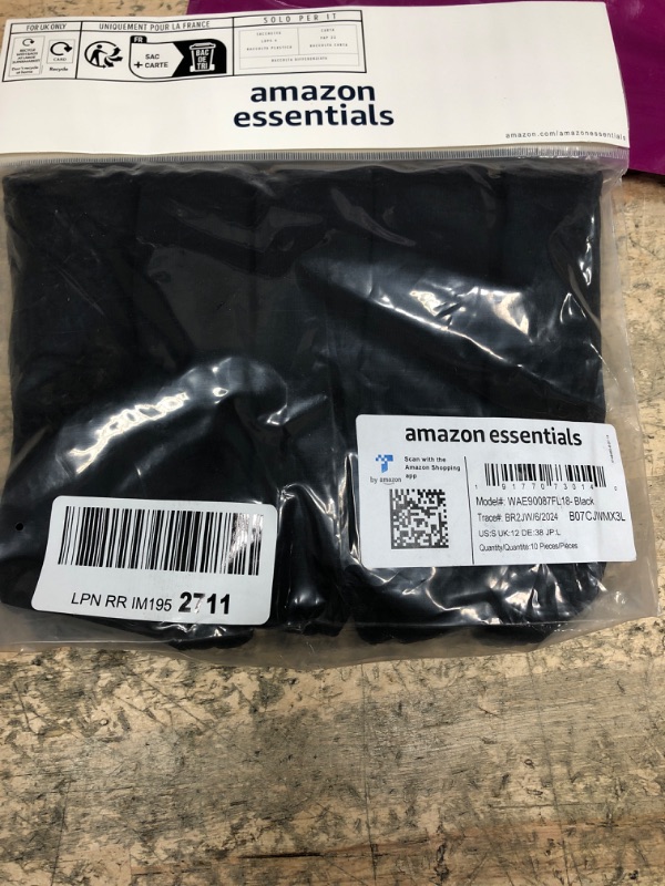 Photo 1 of Amazon Essentials Women's Cotton Bikini Brief Underwear (Available in Plus Size), Pack of 10, Black, Small