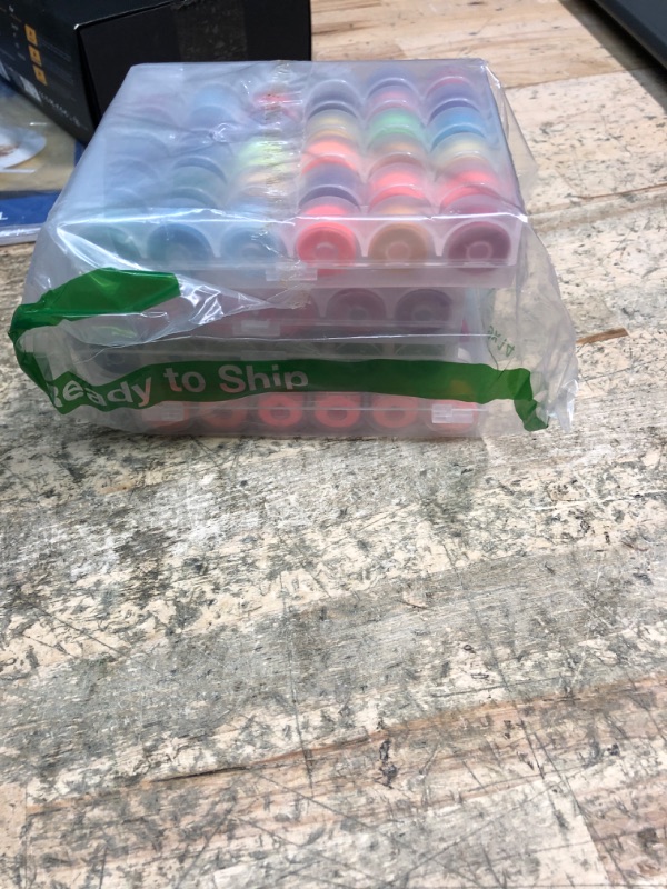 Photo 1 of 144Colors Prewound Bobbin Thread Plastic Size A SA156 Class 15 Polyester Thread 4Box Each 36Colors for Embroidery and Sewing Machine Use Bobbin with Thread Sewing Threads Assorted Colors