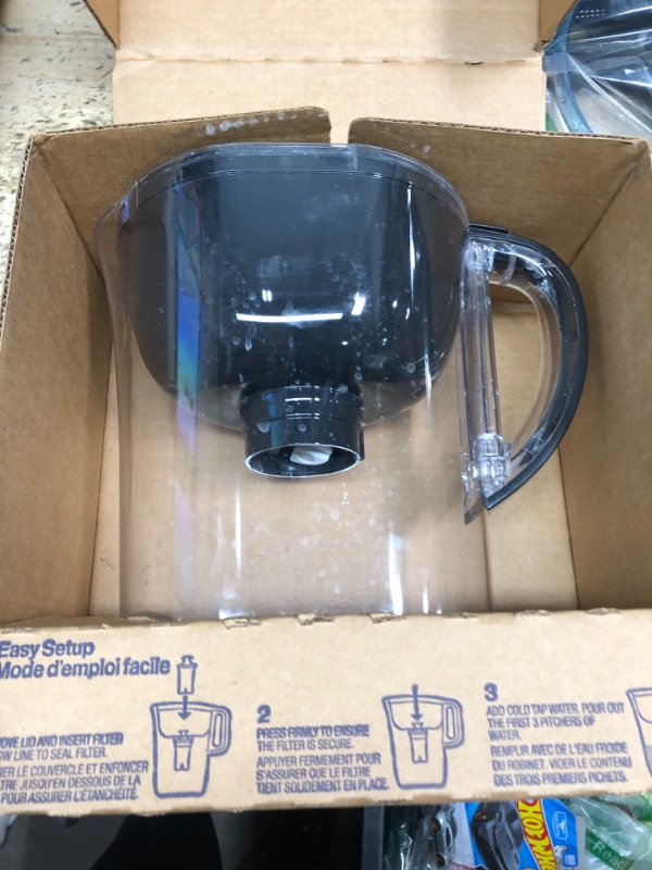 Photo 1 of Brita Large Water Filter Pitcher for Tap and Drinking Water with SmartLight Change Indicator, Includes 1 Standard Filter, BPA-Free, Lasts 2 Months, 10-Cup Capacity, Stretch Limo Black