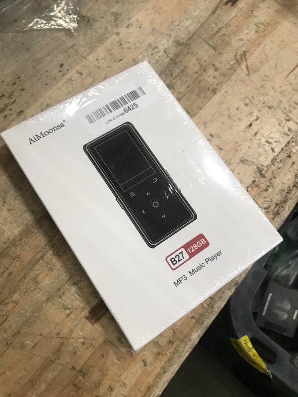 Photo 1 of 128GB MP3 Player with Bluetooth 5.2, AiMoonsa Music Player with Built-in HD Speaker, FM Radio, Voice Recorder, HiFi Sound, E-Book Function, Earphones Included (Black 128G)