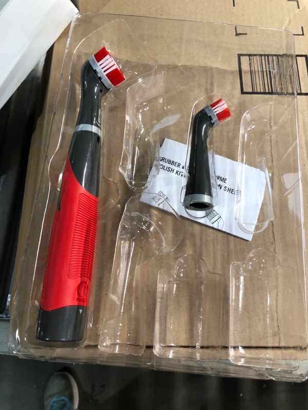 Photo 1 of ***(MISSING MOST ATTACHEMENTS/ NOT A COMPLETE SET)***
Rubbermaid Reveal Power Scrubber 18-Piece Kit, Cordless Electric Battery Powered Scrub Brush, Water Resistant, for Home/Kitchen/Bathroom/Grout/Tile/Shower/Tub