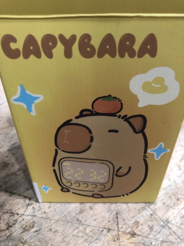 Photo 1 of Aokpsrt Capybara Alarm Clock with Night Light for Kids, Cute Toddler Alarm Clocks for Bedrooms Ok to Wake Clocks for Girls and Boys, Silicone Animal Tabletop Lamp for Kid, RGB Color