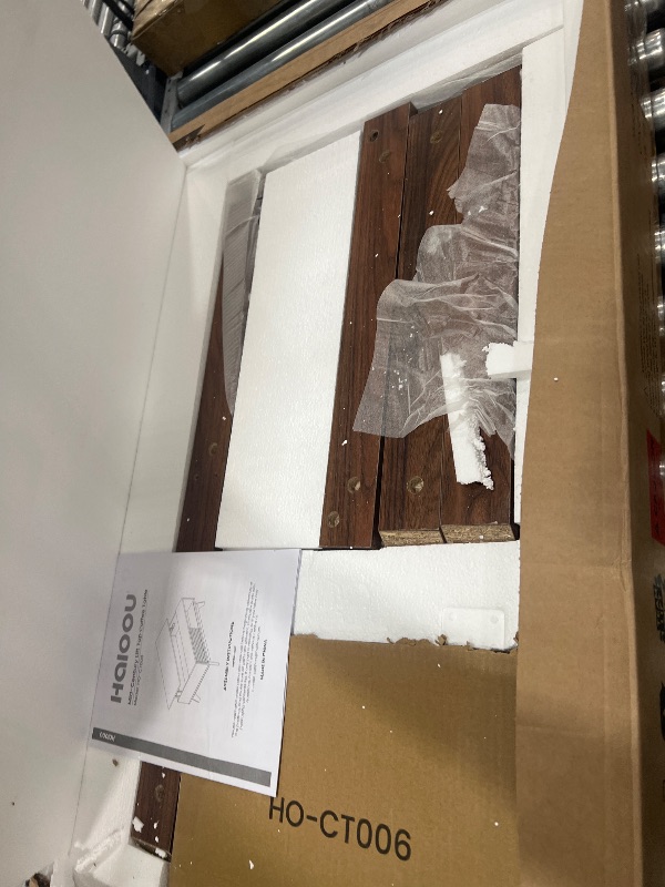 Photo 1 of HAIOOU Lift Top Coffee Table, Mid Century Modern Coffee Table with Storage for Living Room, Walnut Coffee Tables with Sliding Fence Door, 35.4'' Rectangular Fluted Center Table (Brown)