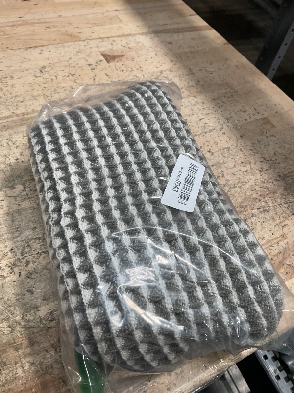 Photo 1 of AMOAMI Upgraded Waffle Bath Mat, Super Absorbent Non Slip Bath Mats for Bathroom Floor, Machine Washable Bathroom Rugs with Tassels, Rubber Backed Bathroom Mats, Ultra Soft, 17" x 24", Green & Cream