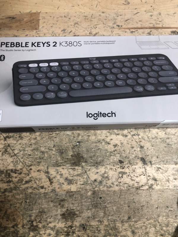 Photo 1 of Logitech Pebble Keys 2 K380s, Multi-Device Bluetooth Wireless Keyboard with Customizable Shortcuts, Slim and Portable, Easy-Switch for Windows, macOS, iPadOS, Android, Chrome OS - Tonal Graphite