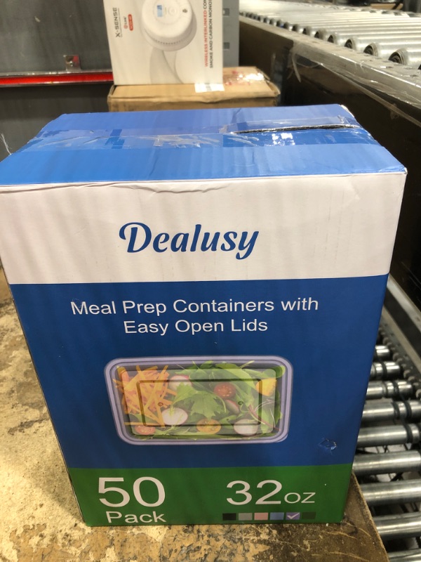 Photo 1 of 50 Pack (100-Piece) 32 oz Meal Prep Containers Reusable with Easy Open Lids, Sturdy Leakproof Food Safe, Microwave Freezer Dishwasher Safe, To Go Take Out Plastic Food Storage Pans with Lids, Lilac