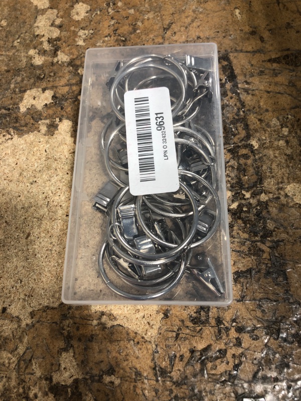 Photo 1 of 16 Pack Curtain Rings with Clips, Window Clip Rings Curtain Hooks Hangers Clip Rings for Hanging Drapery Drapes Bows, 1.5 Inch Diameter Eyelets, Silver