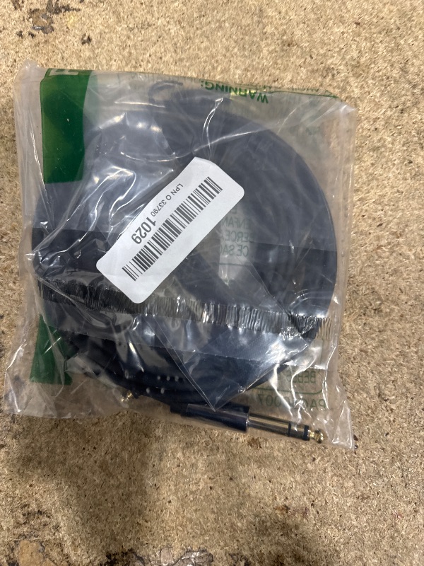Photo 1 of 3.5mm to 6.35mm Stereo Audio Cable 8 Feet (2 Pack), 1/4 to 1/8 inch Headphone Cable Jack, Hi-Fi Sound, Gold Plated Connectors, OFC Core, Black Cable (with 5 pcs Cable Ties)