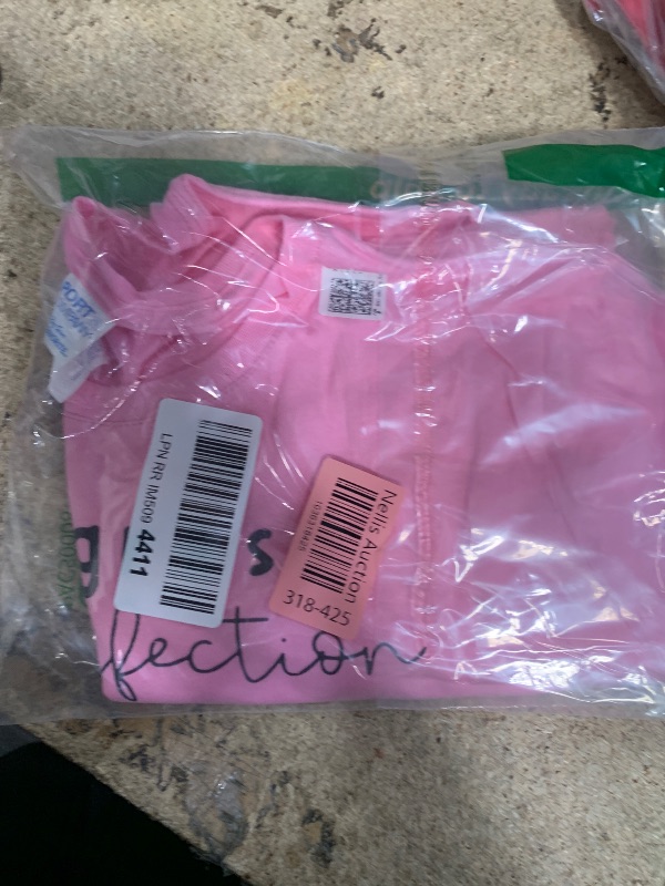 Photo 1 of Progress not perfection Funny Motivating Statement Inspiring T-Shirt PINK SIZE SMALL