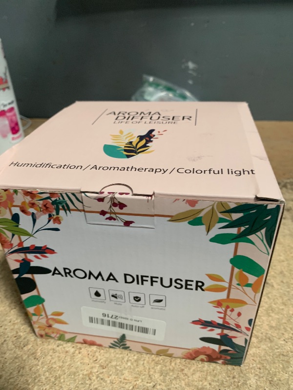 Photo 1 of 550ML White Aroma diffusers for Essential Oil Large Room,Essential Oils Aromatherapy Diffuser Cool Mist humidifier with Ambient Light & 3 Timer,Waterless Auto Off Diffuser Vaporizers for Home Kids