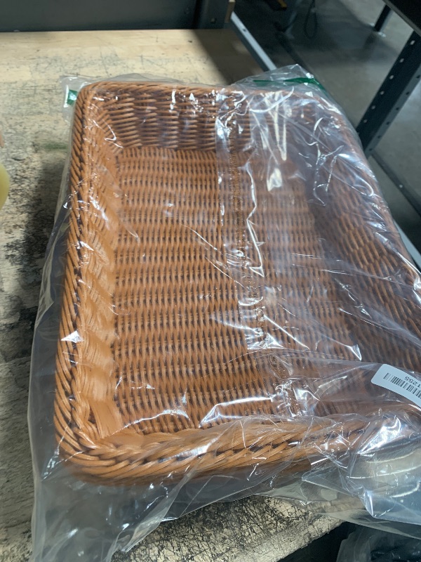 Photo 1 of 3 PCS 16 Inch Wicker Bread Basket, Woven Serving Basket, Tabletop Food Serving Basket for Restaurant, Bakery, Family Party, Hotel Serving, Fruits, Vegetables and Snacks, Brown, by GNIEMCKIN