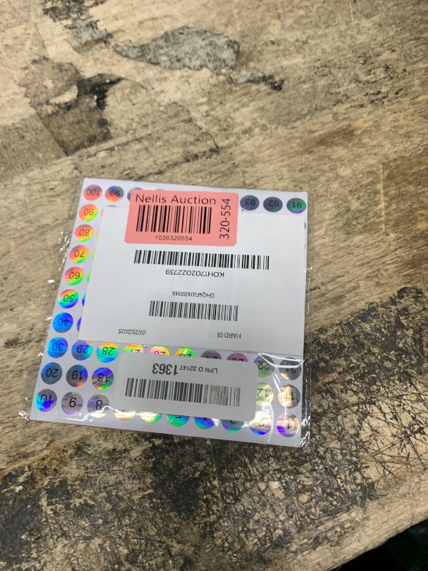 Photo 1 of 10 Sheets Number Stickers 1-100, Self-Adhesive Small Round Office Labels and Stickers, Reflective Laser Numbered Stickers for Inventory Storage, Nail Polish Bottles, Swatch Sticks, and Lipsticks