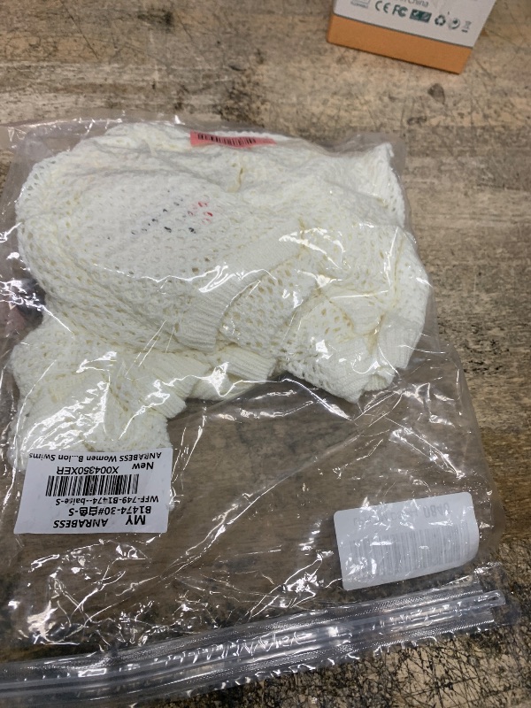Photo 1 of ANRABESS Women Beach Crochet Cover Ups Summer Knit Swimwear Mesh Bathing Suit Hollow Out Dress 2025 Vacation Swimsuit White
