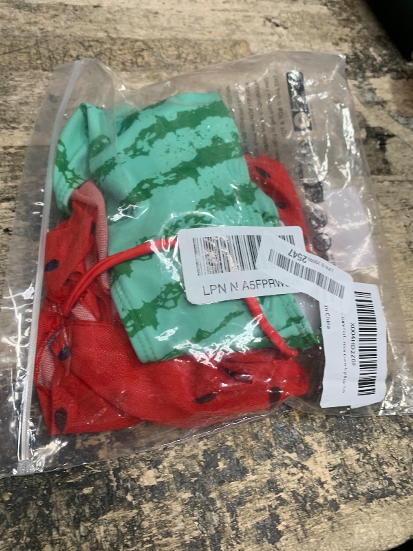 Photo 1 of AIDEAONE 3 Piece Swimsuits for Girls 5 6T Red Watermelon Print Bikini Quick Dry Swimming Suit with Cover Up