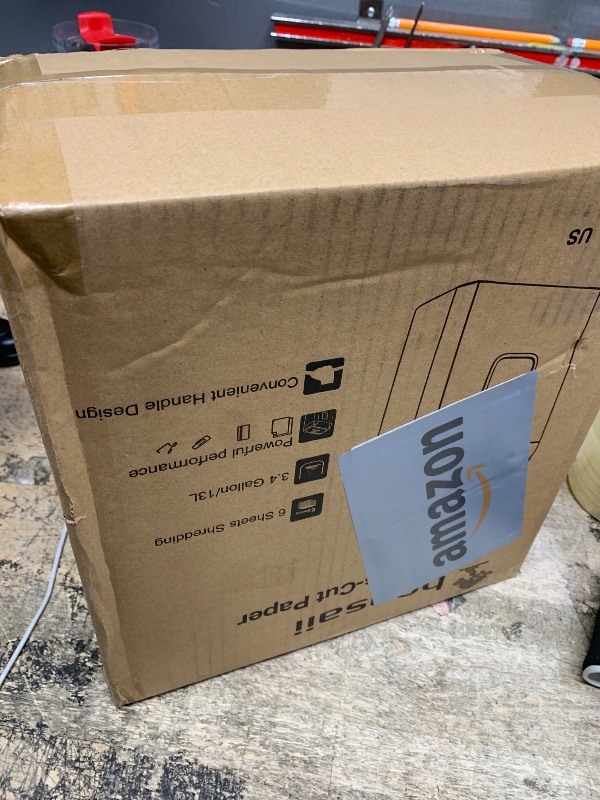 Photo 1 of Bonsaii Paper Shredder for Home Use, 6 Sheet Crosscut Paper Credit Cards, Staples, and Clips Shredder for Home Office Use, Portable Handle Design, 3.4 Gal Wastebasket (C237-B Upgrade Version)