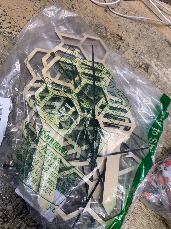 Photo 1 of 2 Pcs Indoor Plant Trellis for Climbing Plants, 16" Wooden Small Trellis Hexagon Potted Plant Trellis with 10 Pcs Black Cable Ties for Vine Flower Stem Support Accessories(Honeycomb)