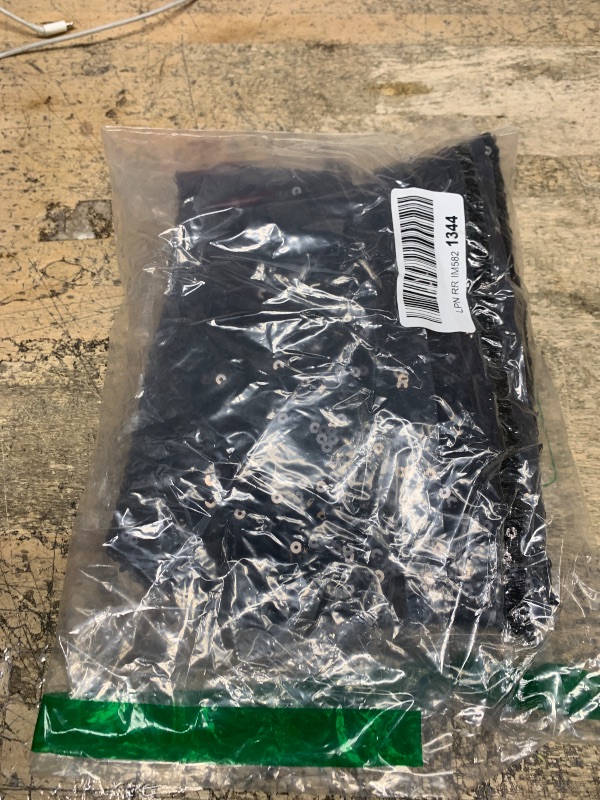 Photo 1 of Allegra K Sequin Skirt for Women Sparkly Stretchy High Waisted Bodycon Mini Skirt Large Black