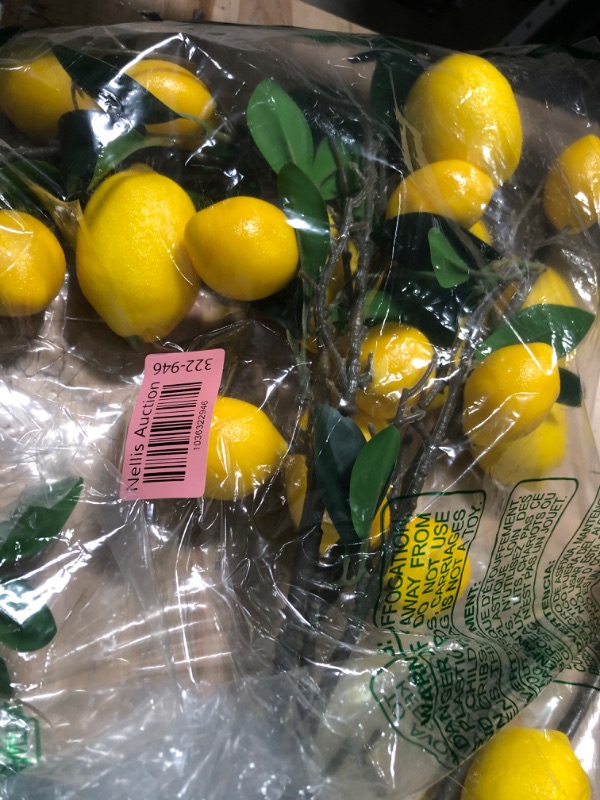 Photo 1 of Maysing 13 Pcs Faux Fruit Decoration Set Includes 3 Pcs 31.5 Inch Artificial Lemon Branch 10 Pcs 3 x 2 Inch Faux Yellow Lemon 5 Head Fake Fruit with Stem for Home Photography Prop Kitchen