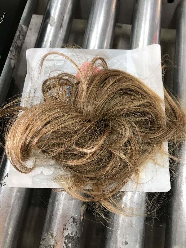 Photo 1 of BARSDAR Brown Hair Bun Ponytail Extension, Straight Synthetic Hair Bun Hairpiece For Women, Fully Short Ponytail Bun Extensions Elastic Hair Bun Scrunchies Girls Daily - Light Golden Brown