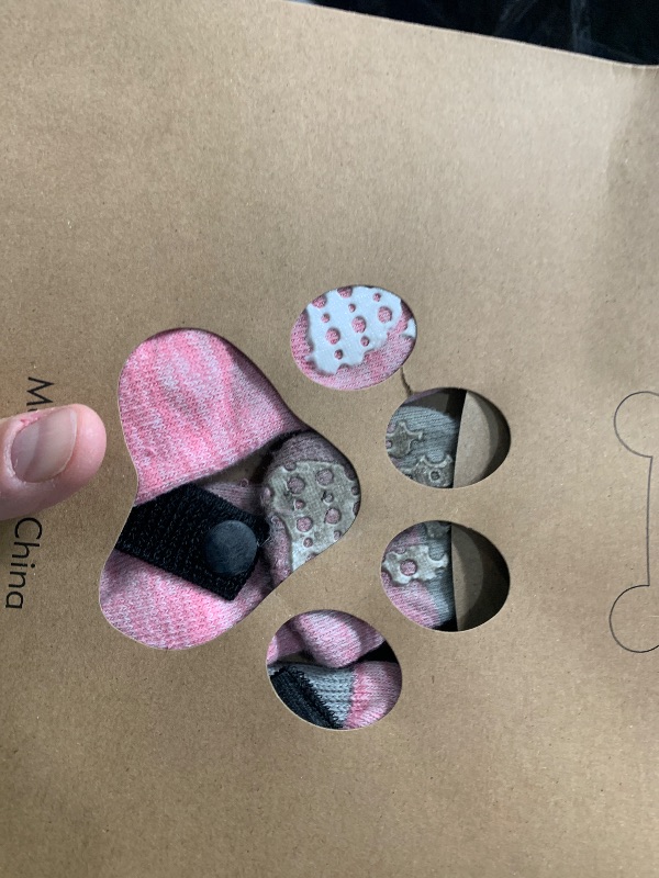 Photo 1 of PUPTECK Anti-Slip Dog Socks with Double Sides Grips for Small Medium Large Dogs Hardwood Floors Prevents Licking, Dog Shoes for Hot Pavement Traction Control Paw Protector for Senior Dogs, Pink S