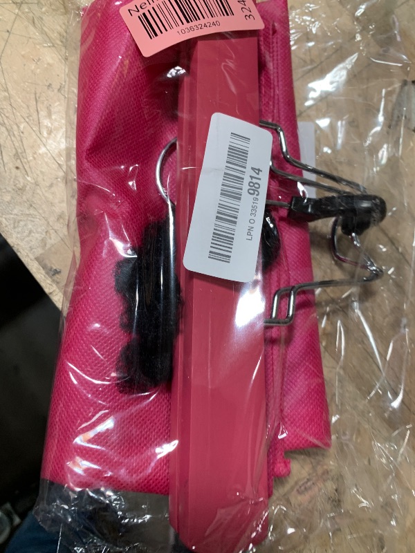 Photo 1 of 1 Pack Hair Extension Hanger with Storage Bag Wig Holder Storage Bag Bundles Hairpieces Ponytail Wig Carrier Case with Hanger for Store Style Hair Travel Pink Color