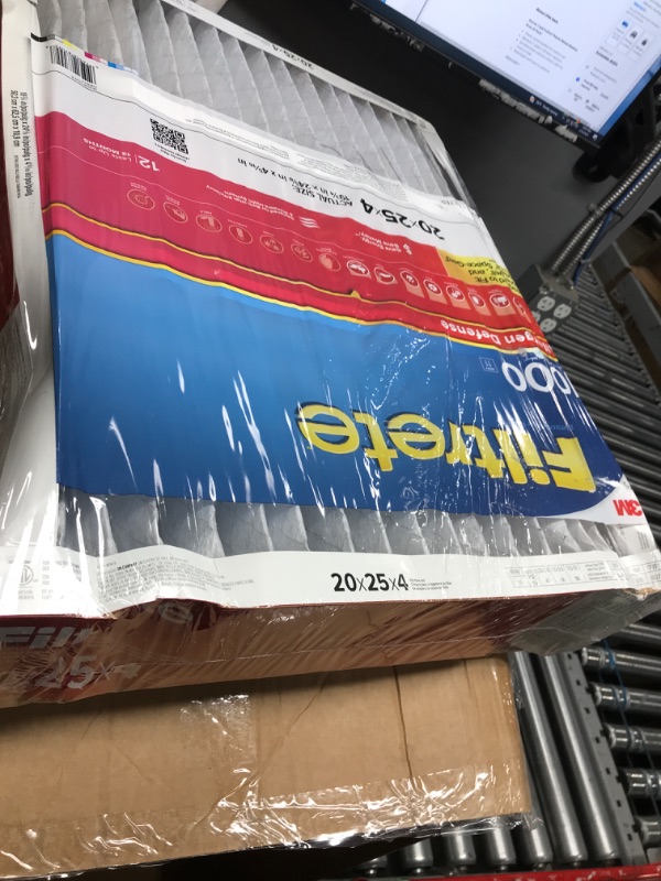 Photo 1 of 3M Filtrete  Filtrete 20 In. x 25 In. x 4 In. 1000 MPR Allergen Defense Deep Pleat Furnace Filter, MERV 11 NADP03-4IN-4