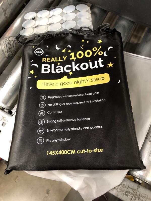 Photo 1 of  Blackout Blinds 138" x 57", 100% Blackout Curtains for Window, No Drill Portable Blackout Shades Film for Bedroom, Cut to Any Size,