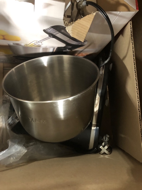 Photo 1 of Dash Stand Mixer (Electric Mixer for Everyday Use): 6 Speed Stand Mixer with 3 qt Stainless Steel Mixing Bowl, Dough Hooks & Mixer Beaters for Dressings, Frosting, Meringues & More - Black