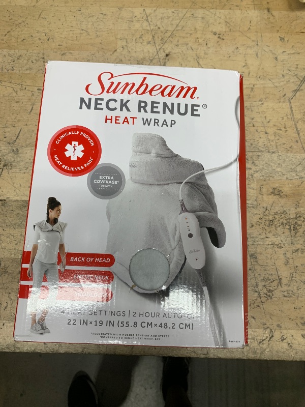 Photo 1 of Sunbeam Contoured Heating Pad for Neck & Shoulder Pain Relief with Auto Shut Off, Moist Heating Option, 22 x 19, Grey