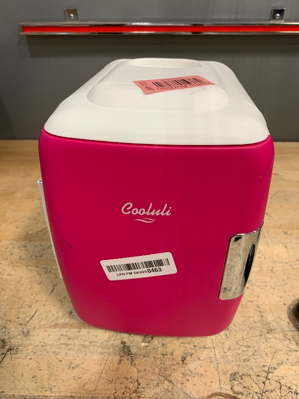 Photo 2 of ***PARTS ONLY***

Cooluli Skincare Mini Fridge for Bedroom - Car, Office Desk & Dorm Room - Portable 4L/6 Can Electric Plug In Cooler & Warmer for Food, Drinks, Beauty & Makeup, 12v AC/DC & Exclusive USB, Fuchsia