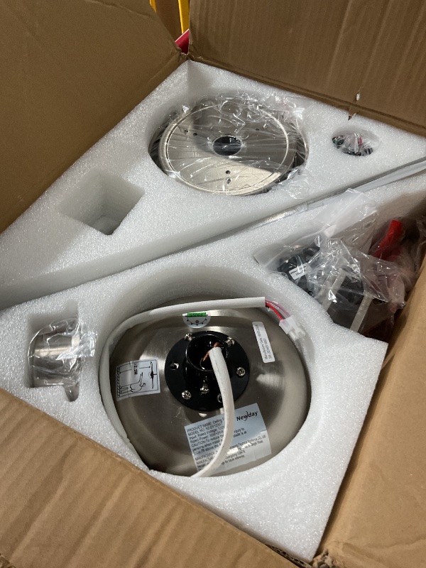 Photo 1 of 52 inch Ceiling Fans with Lights and Remote, Brushed Nickel Ceiling Fan with Light, Reversible, 3CCT, Dimmable, Noiseless, 3 Blades, Quiet DC Motor, Modern Ceiling Fan for Bedroom, Indoor and Outdoor