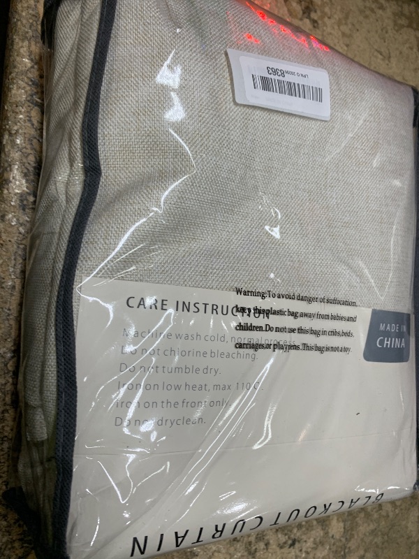 Photo 1 of 100% Blackout Shield Linen Blackout Curtains for Bedroom 108 Inches Long, Back Tab/Rod Pocket Living Room Drapes, Thermal Insulated Blackout Curtains 2 Panels Set, 50" W x 108" L,Cream