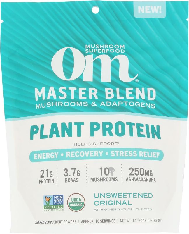 Photo 1 of *10/2026* Om Mushroom Superfood Organic Original Unsweetened Master Blend Protein, 17.07 OZ
