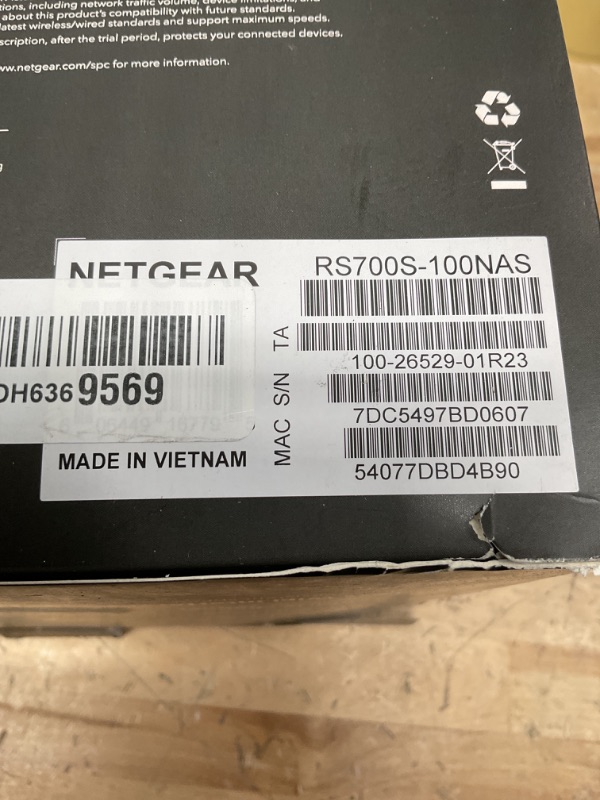 Photo 1 of NETGEAR Nighthawk Tri-Band WiFi 7 Router (RS700S) - Security Features, BE19000 Wireless Speed (up to 19Gbps) – 10 Gig Internet Port - Covers up to 3,500 sq. ft., 200 Devices – 1-Year Armor Included